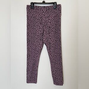 ZYIA Women's Purple Leggings with Black Spots